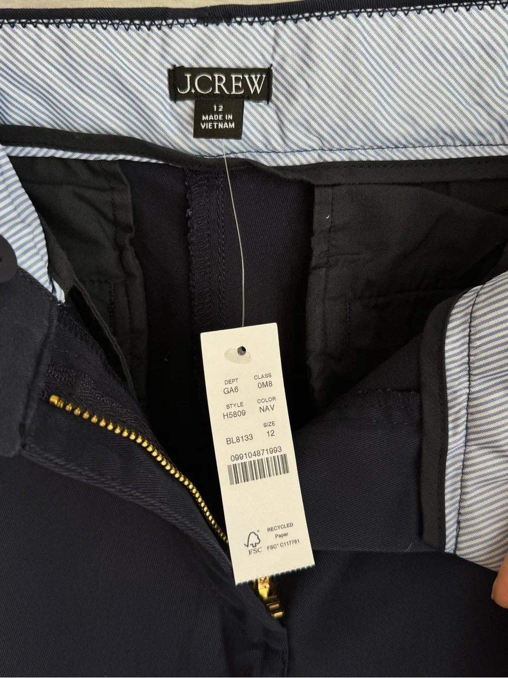 J. Crew Navy Chino Women's Shorts 7” inseam BNWT